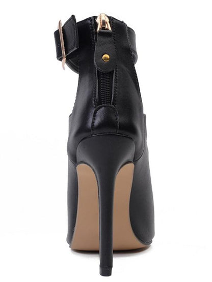 Fashion Solid Color Peep-toe High Heels