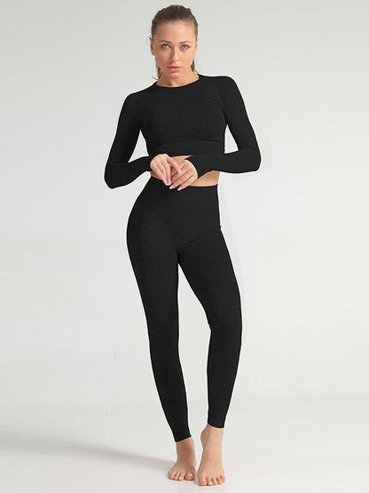 Solid Gym Sport Hoodie And Leggings Suit
