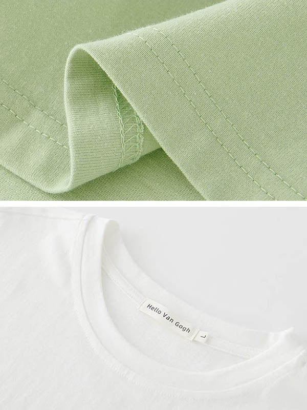 Oversized Contrast Color Dog Printed T-Shirt