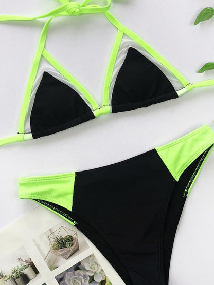 Split-Joint Triangle Split Bikini Swimsuit