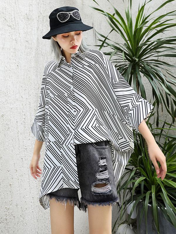 Backless Loose Asymmetric Blouse