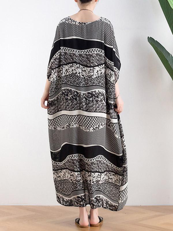 Original Printed Round-Neck Dress