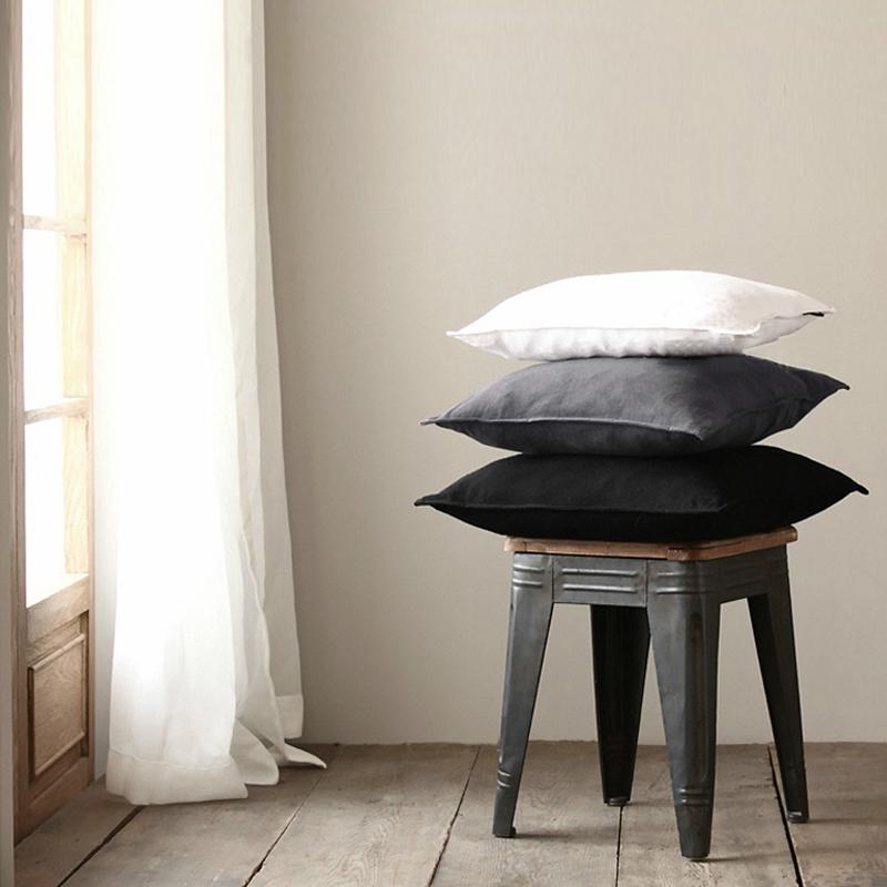 Cotton Linen Solid Color Square Shape Pillowcase