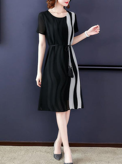 Summer Chiffon Loose Striped Dress