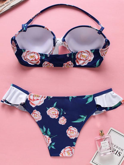 Knot Dull Bandeau Bikinis Swimwear