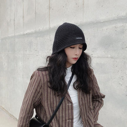 Buykud Casual Solid Color Sunscreen Knit Hat