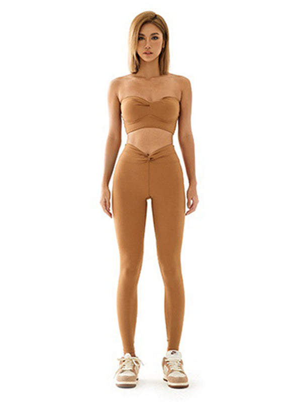 Solid Color Strapless Sports Bra