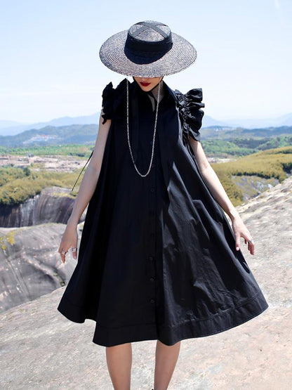 Falbala Solid Sleeveless T-Shirt Skirt