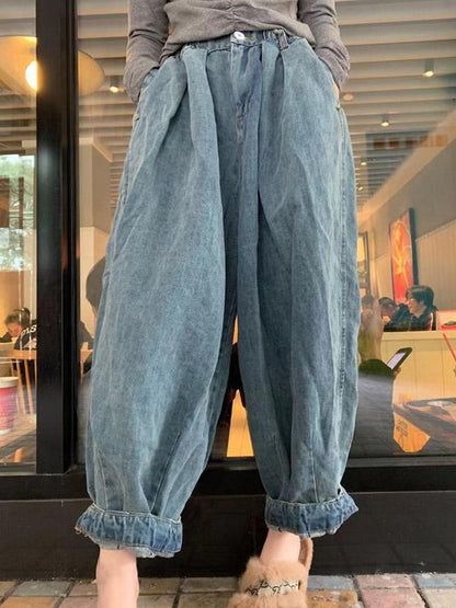 Loose Wide-leg Jean Harem Pants