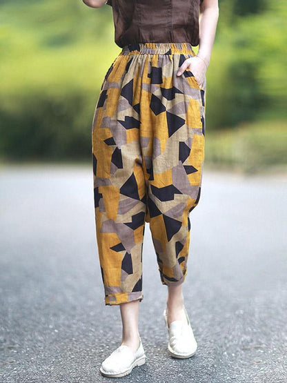Geometry Patterns Harem Pants