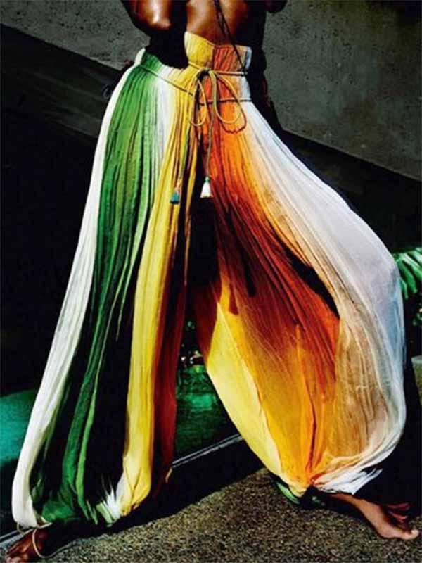 Stripes Printed Lantern Casual Pants