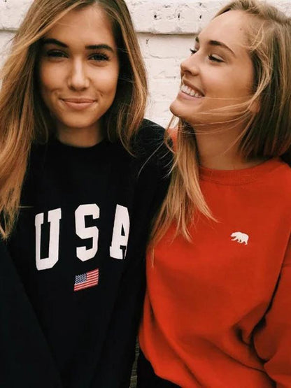 Bear Printed Casual Sweatshirts