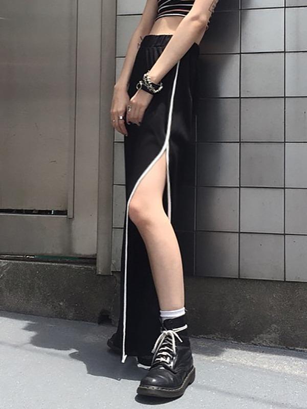 Fashion Black Split Casual Pants ACTIVE WEAR - Zebrant