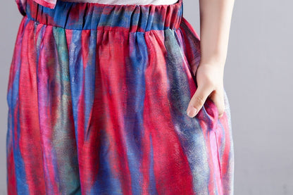 Casual Two-Piece V Neck Single Breasted Shirt Colorful Pant