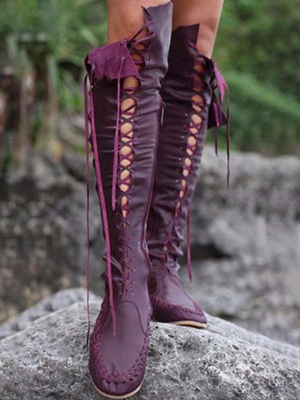 straps slim Over knee Boots