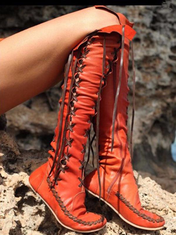 straps slim Over knee Boots