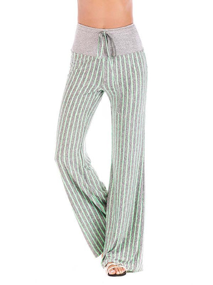 Striped 6 Colors Wide Leg Casual Pants