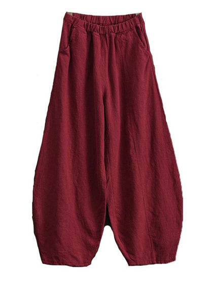 Casual Solid Puff Pants Bottoms
