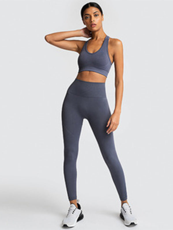 Seamless Simple Color Yoga Suits