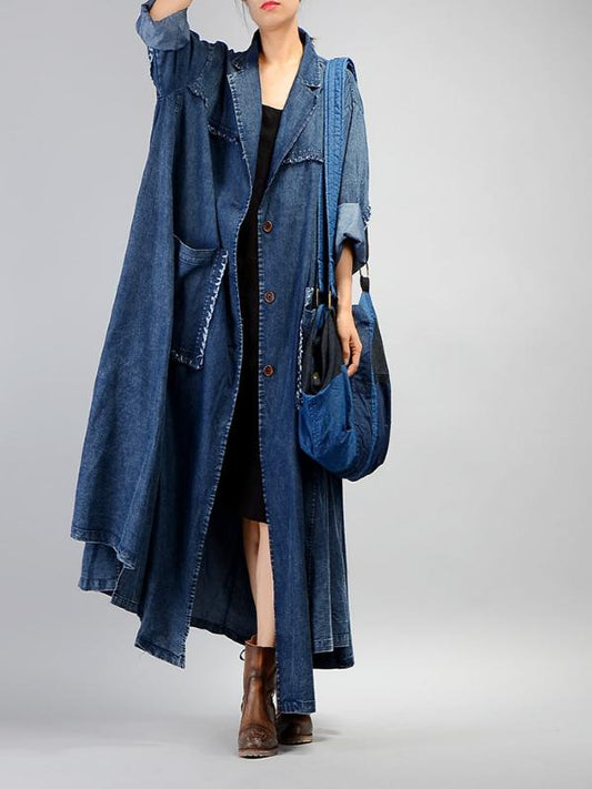 Retro Cropped Hemline Denim Outwears