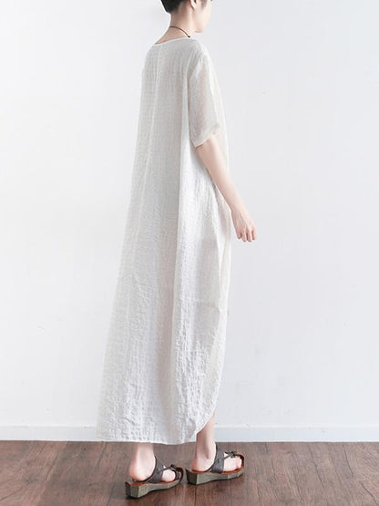 Summer Jacquard Split-joint Split-front Long Dress