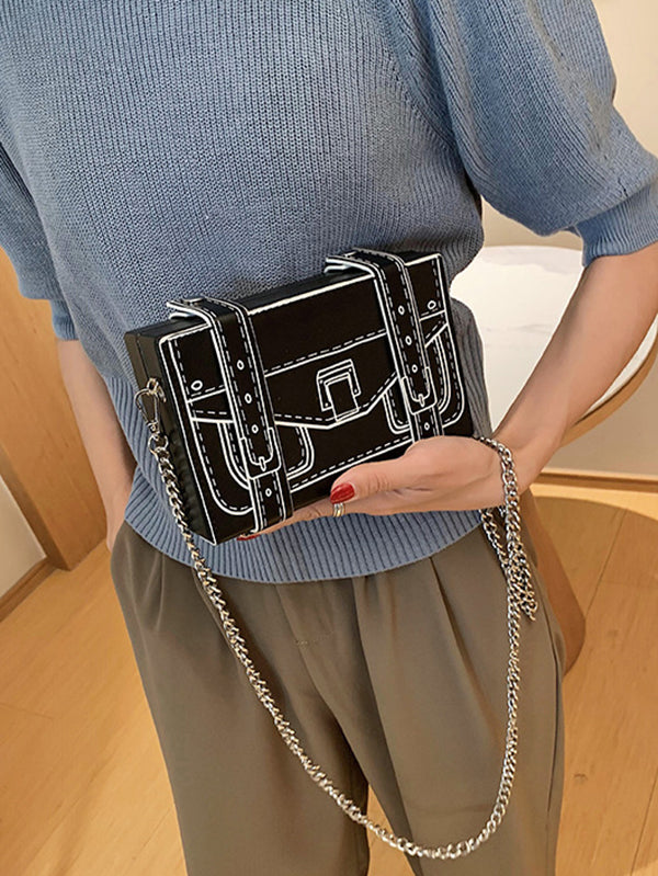 Original Stylish Cartoon Printed Contrast Color Bag