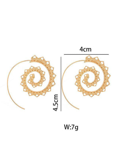 Retro Alloy Heliciform Hollow Earrings