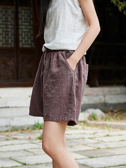 Solid Wide Leg Shorts