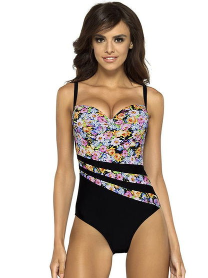 Floral Spaghetti Straps One Piece Swimwear