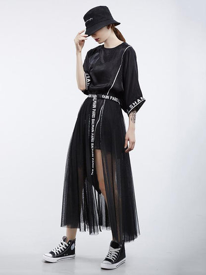 Vintage Oversize Printed Asymmetric Dress
