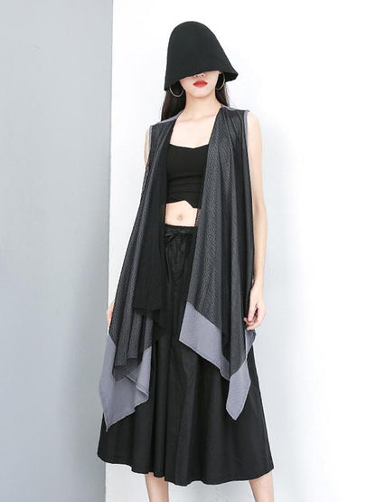 Irregular Split-joint Sleeveless Cover-up
