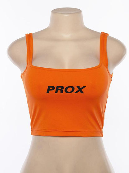 U Neck Printed Crop Tanks