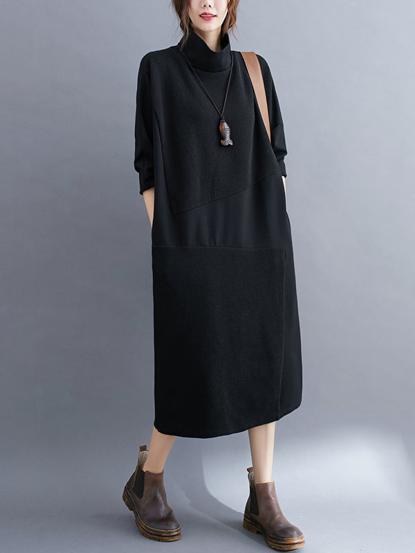 Original Split-Joint Round-Neck Dress