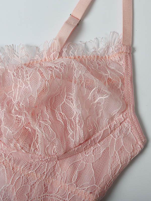 Eyelash Lace Underwired Bodysuit Lingerie