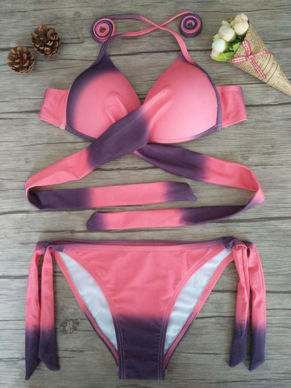Plus Size Candy Color Bikinis Swimwear