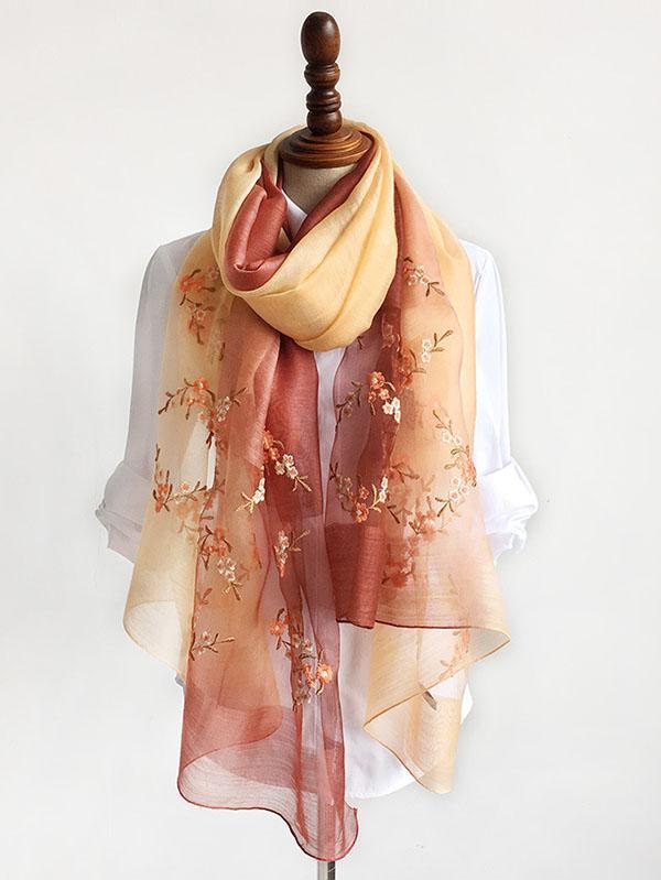 Gradient Mulberry Silk Shawl Scarf