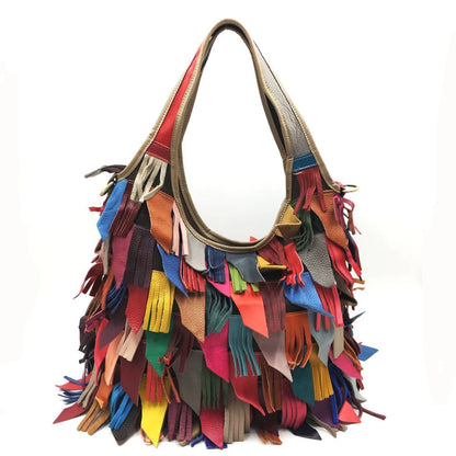 Leather women's bag leather bag shoulder Messenger bag color women's bag