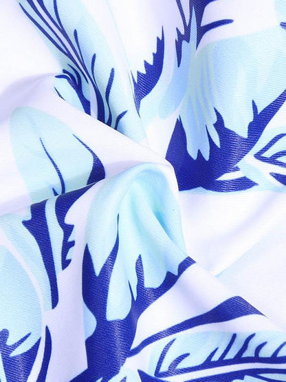 Caribe Printed Knotted Split Bikini Swimsuit