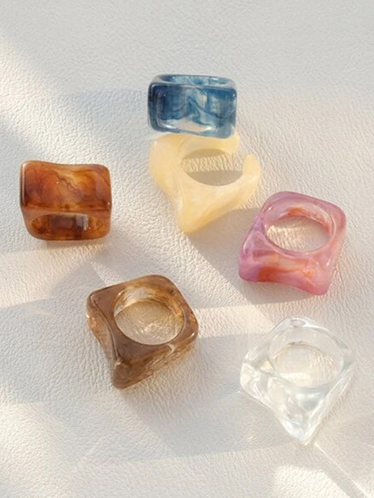 Stylish Vintage 7 Colors Irregular Geometry Ring