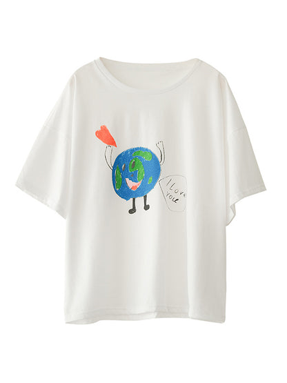 Original Cartoon Printed T-Shirts Tops