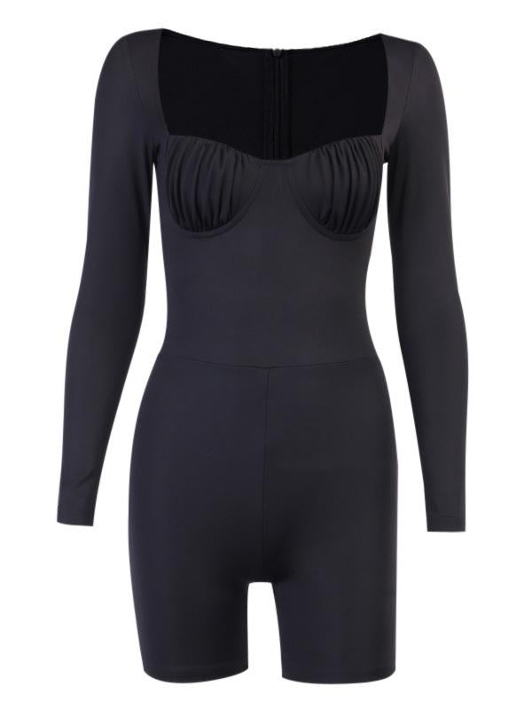 Sexy U-Neck Long Sleeves Rompers