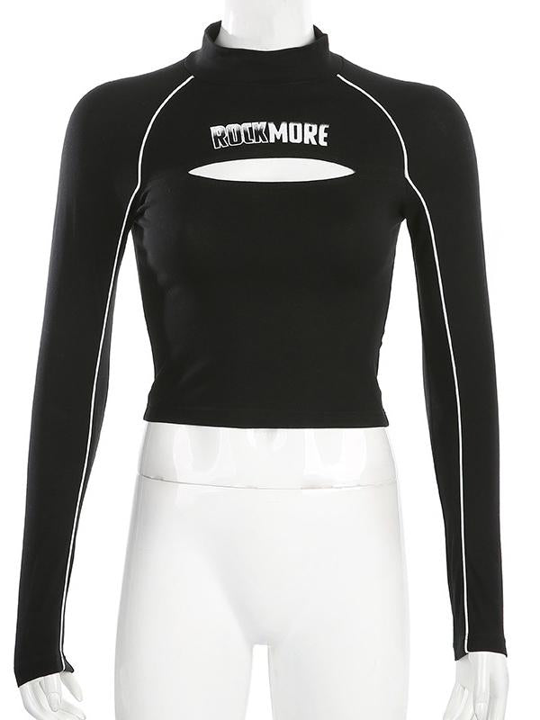 Letter Printed Hollow Sports Tee