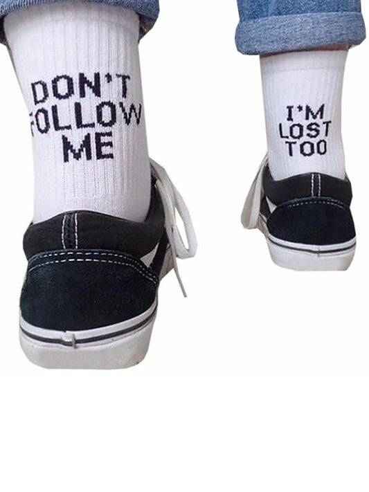 Unique Letter Mid-calf Length Socks