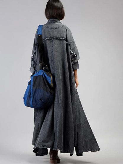 Retro Cropped Hemline Denim Outwears