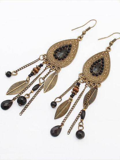 India Tassels Leaf  Earrings