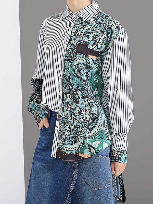New Striped Split-joint Shirt