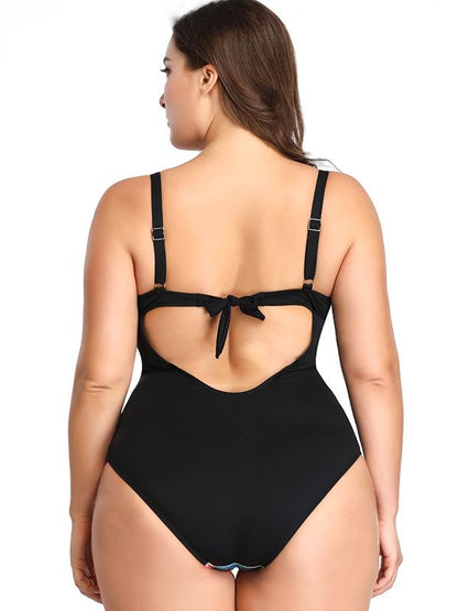 Printed Plus Size One Piece Swimwear