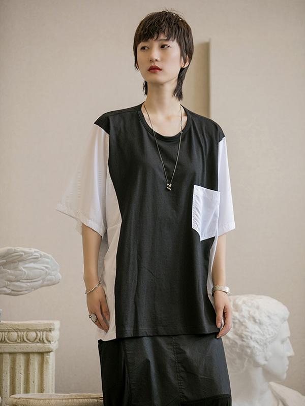 Loose Simple Split-joint T-Shirt