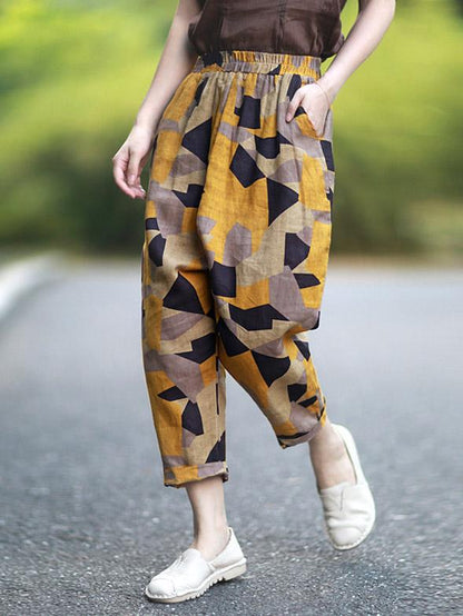 Geometry Patterns Harem Pants