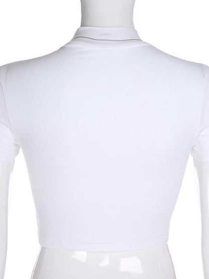 Mock Neck Printed Tees